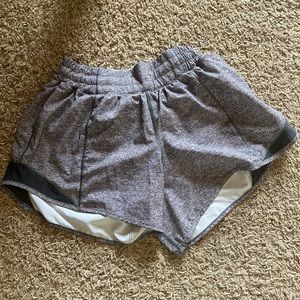 i am selling these grey lulu shorts they are in great condition with no stains.